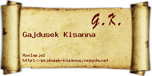 Gajdusek Kisanna névjegykártya